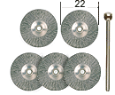 STAINLESS STEEL WIRE DISK 22 MM DIA 5 PCS, ARTS AND CRAFTS, MINIATURE MODEL BUILDING, PROXXON ACC...