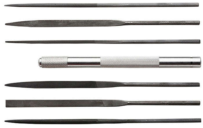 6 Assorted File Set w/ Handle, Cut #2 HOBBY TOOL, ARTS AND CRAFTS, STATIONERY, MINIATURE MODEL BU...