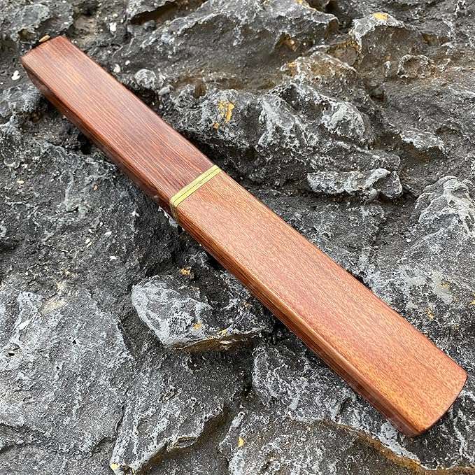 2PCS Katana Japanese Fixed Blade Knife with Wood Handle - D2 Steel Tanto Knife + Drop Point Knife...