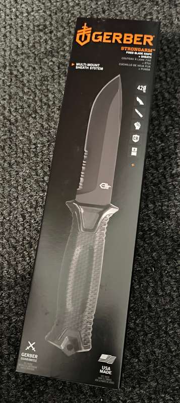 Gerber Strongarm Black Plain Edge w/ Sheath