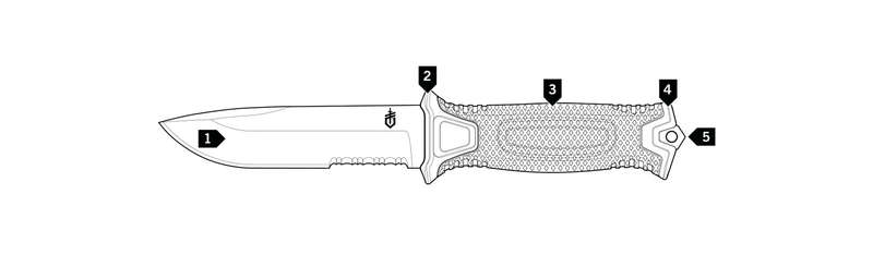 Gerber Strongarm Black Serrated w/ Sheath