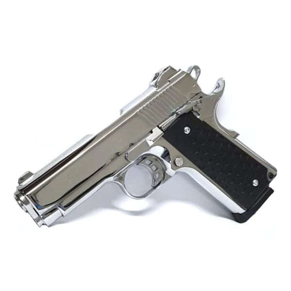 Kuzey 911W SXW Blank Firing Signal Gun - Silver/Black Grip/Silver Trim