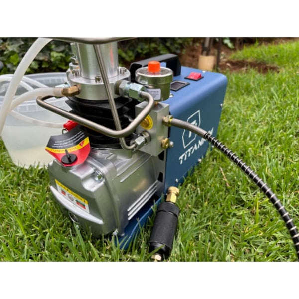 Mini High Pressure Titanium Compressor | 220V |  0-300BAR | Includes Water Pump, Requires Externa...