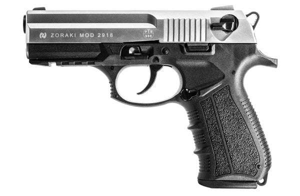 Zoraki 2918 - 9mm pepper/teargas/blanks pistol, shiny chrome
