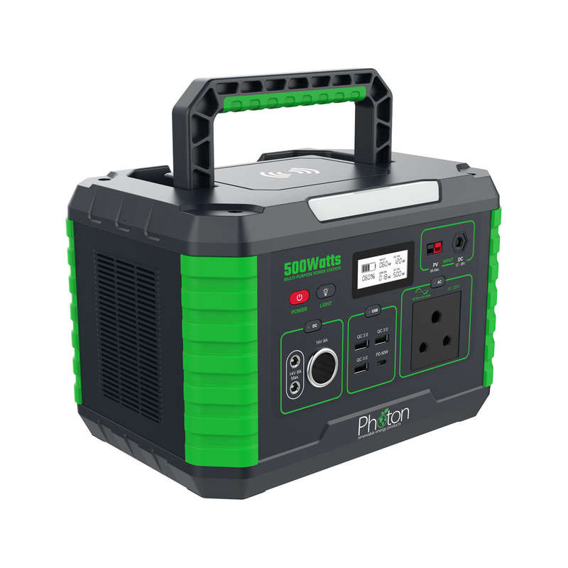 Photon Portable Power Station with 500W Inverter Built in | Charge by Wall/Car/Solar 3 USB & Car ...