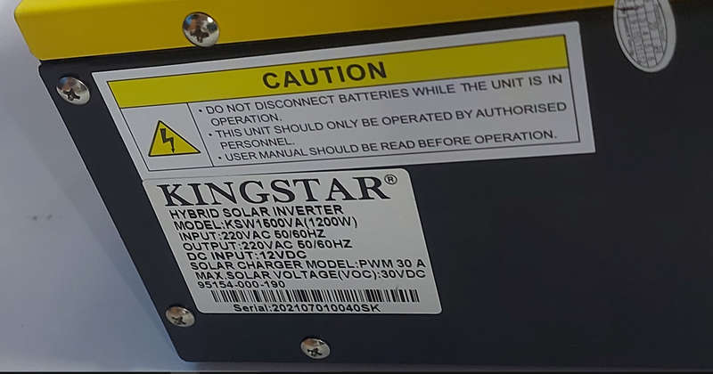 Kingstar 1200W  Hybrid Inverter Charger | 12V 1.2kW Pure Sine Wave Inverter Charger