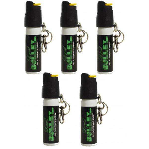 Liquid Bullet Keyring Pepper Spray Combo - 20ml, x5