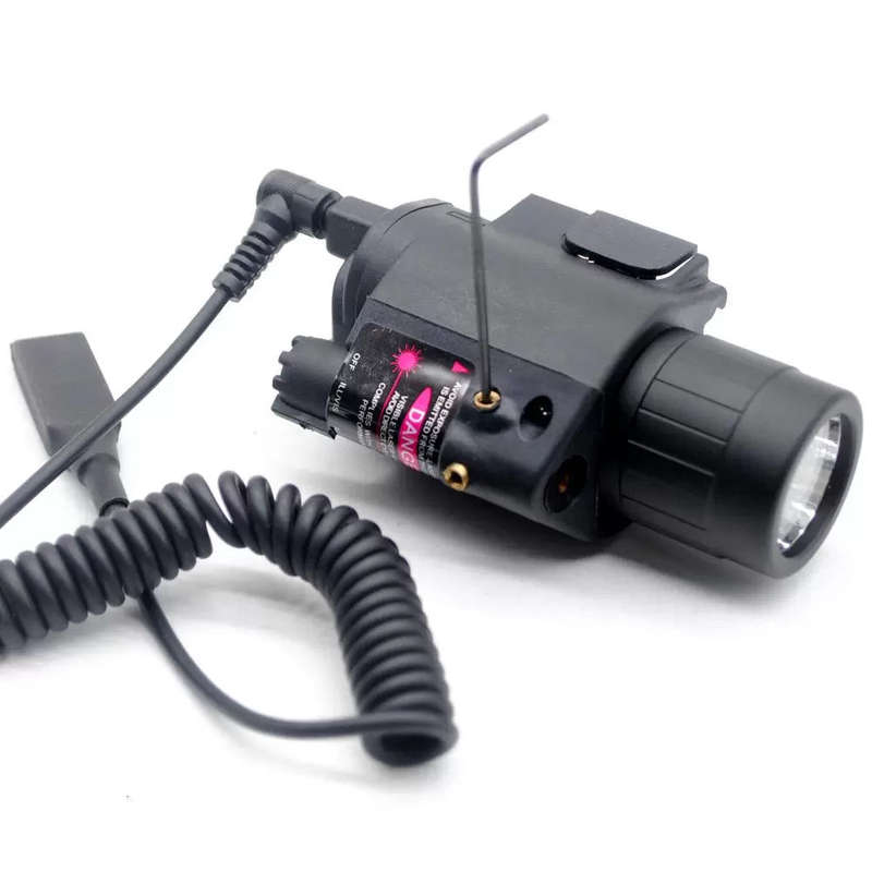 Red Laser Sight Combo Tactical Flashlight/Lights Torch + Remote Pressure Switch