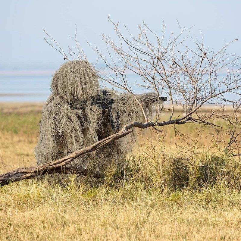 Ghillie Suit P.L.A. Camouflaged Clothing - Karoo Beige