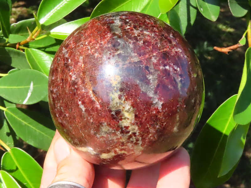 Polished Medium Garnet Ball x 1 from Madagascar
