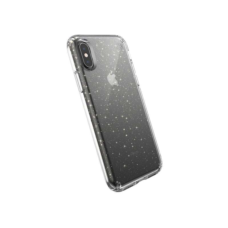 Speck Presidio Glitter case for iPhone XS / X - Clear / Gold