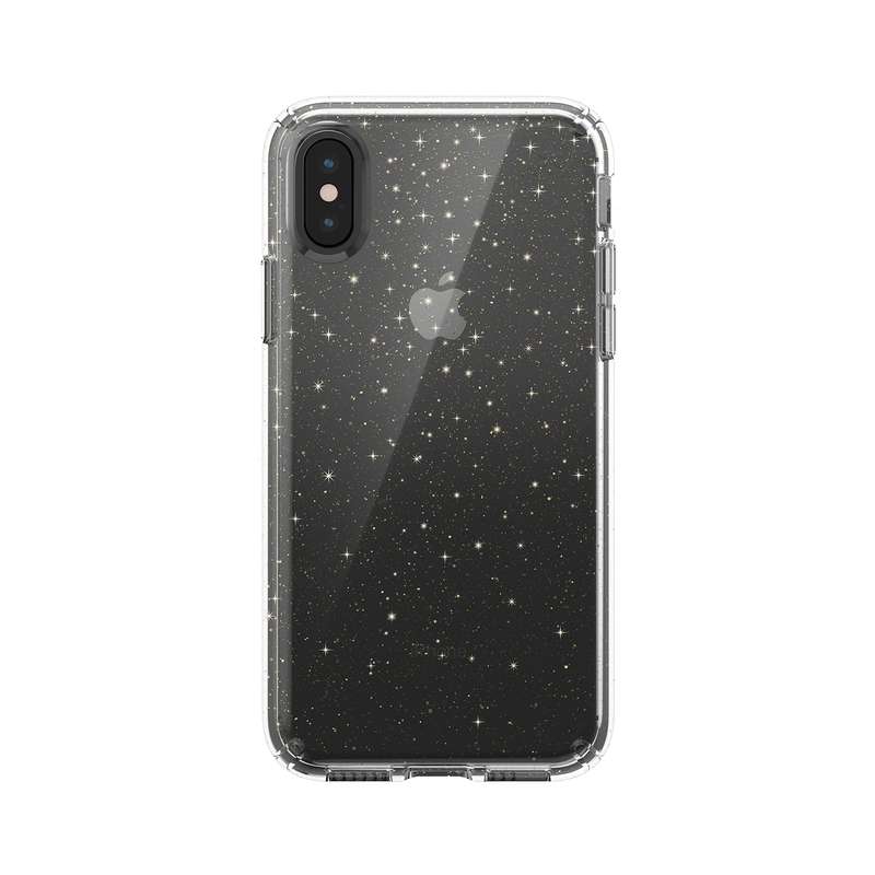 Speck Presidio Glitter case for iPhone XS / X - Clear / Gold