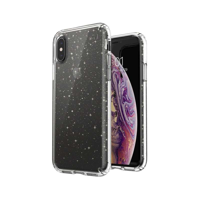 Speck Presidio Glitter case for iPhone XS / X - Clear / Gold