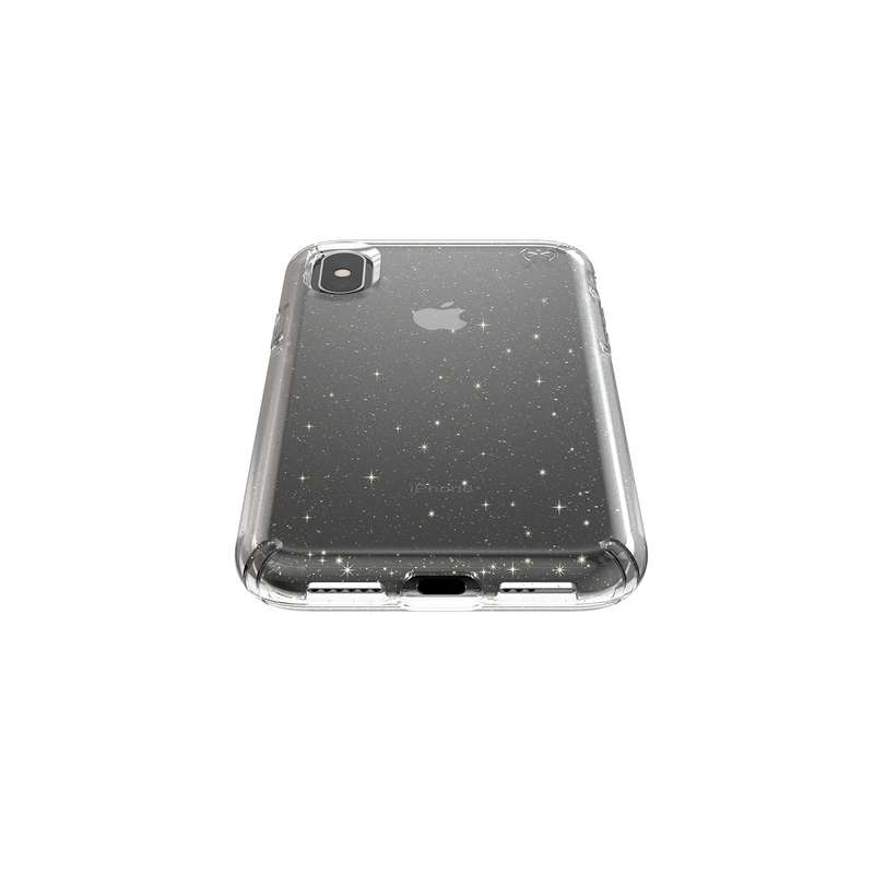 Speck Presidio Glitter case for iPhone XS / X - Clear / Gold