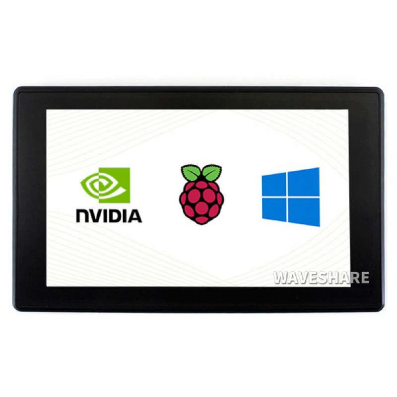 Waveshare 7inch Capacitive Touch Screen LCD (H) with Case, 1024600, HDMI, IPS