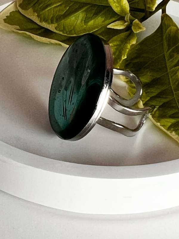 Real Dandelion Statement Ring