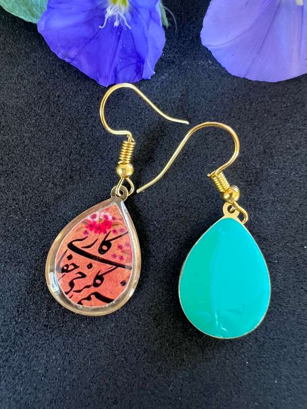 Double Sided Red Paisley earrings