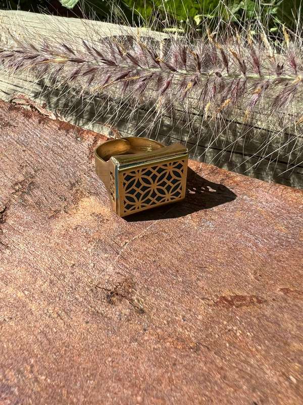 Blue Rectangle Ottoman Ring