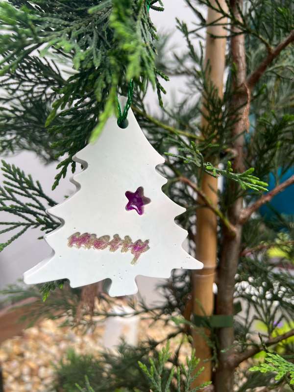 Christmas Tree Ornament with Merry and Star