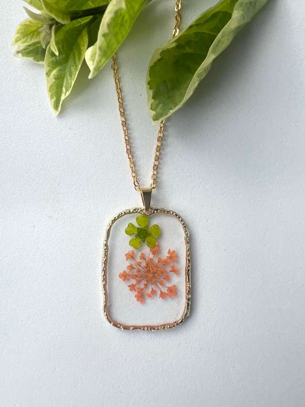 Orange Lace Fynbos Resin Jewellery
