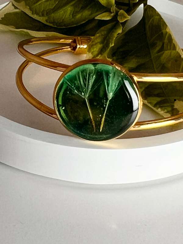 Real Dandelion Statement Bracelets