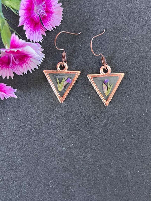 Tiny Spiky Purple Gorse Fynbos Earrings