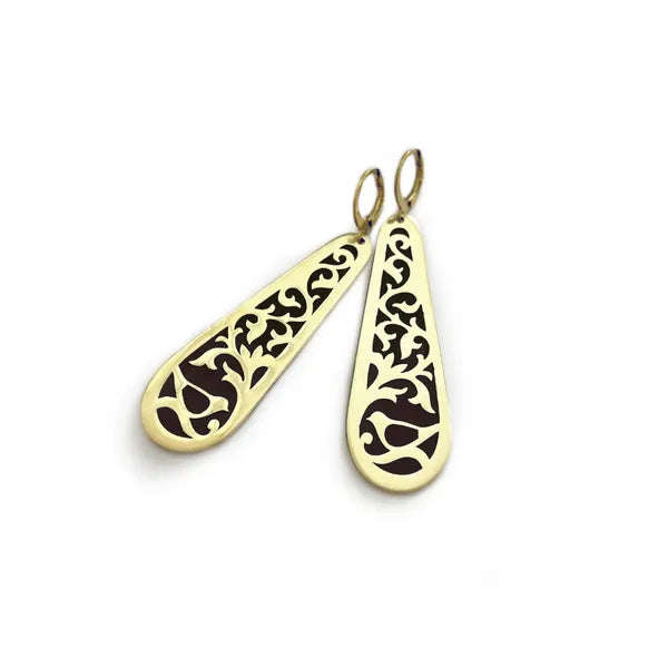 Turquoise Ottoman Long Drop Earrings