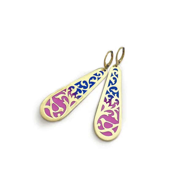 Turquoise Ottoman Long Drop Earrings