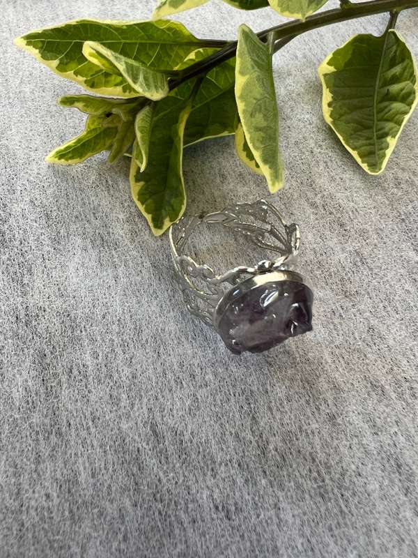 Amethyst in Silver setting Resin Jewlery