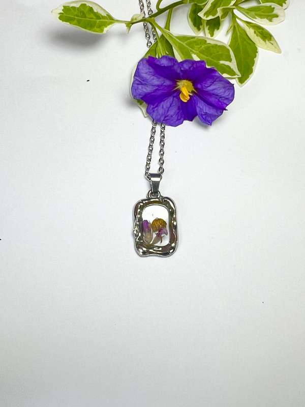 Spiky Purple Gorse in Dainty Square Frame