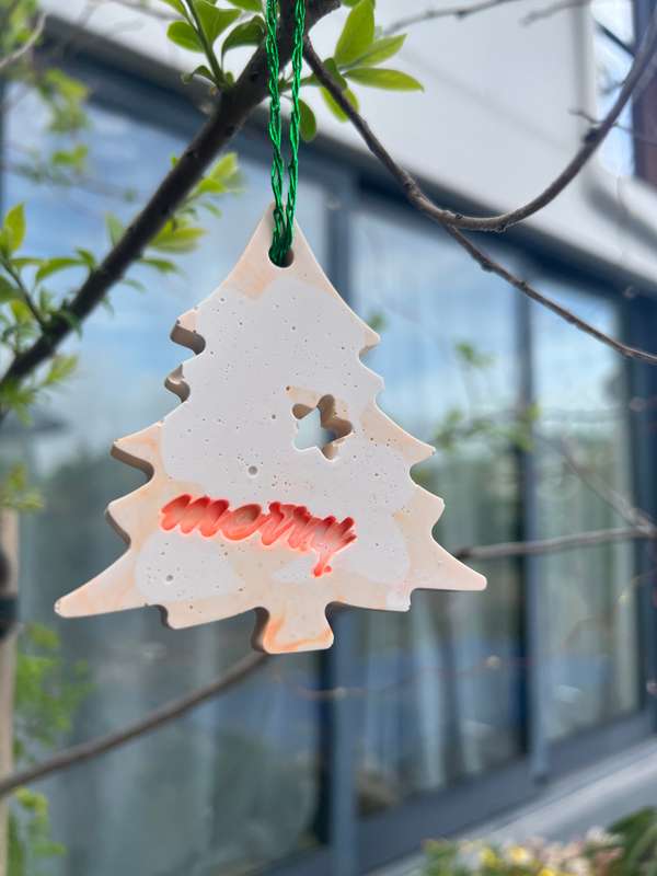Christmas Tree Ornament with Merry and Star