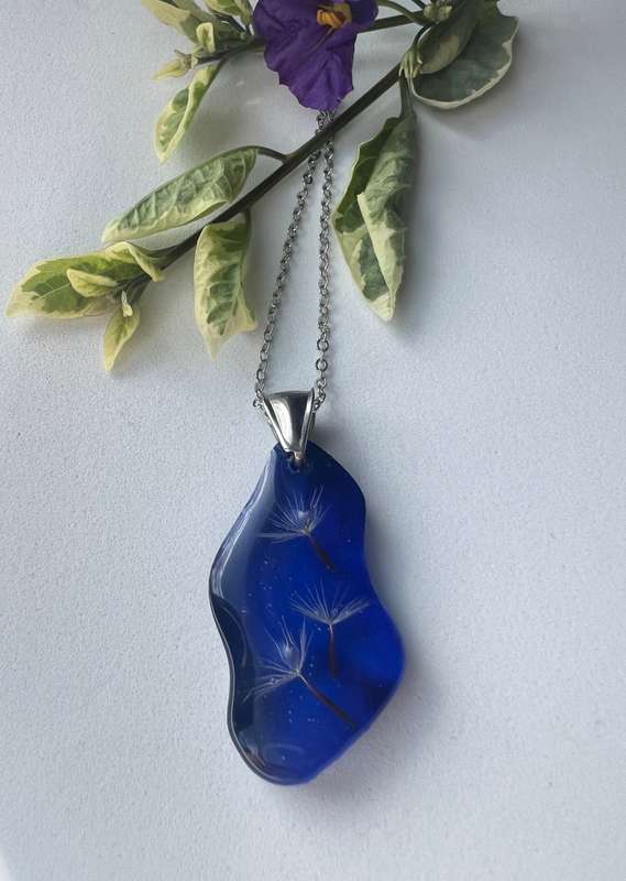 Dandelion Dream Resin Necklace