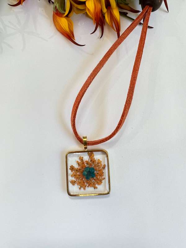 Orange Lace Fynbos Resin Jewellery