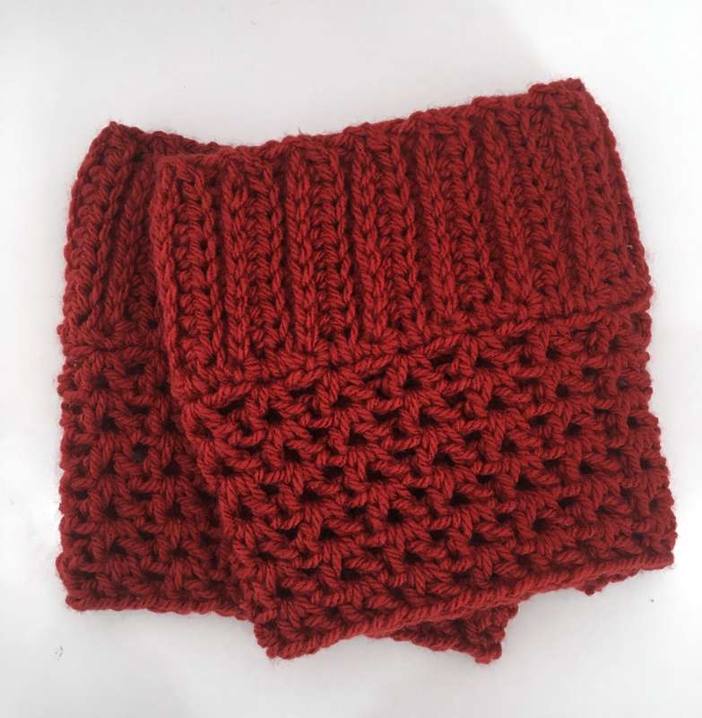 Hand-knitted Boot Cuffs In Amber