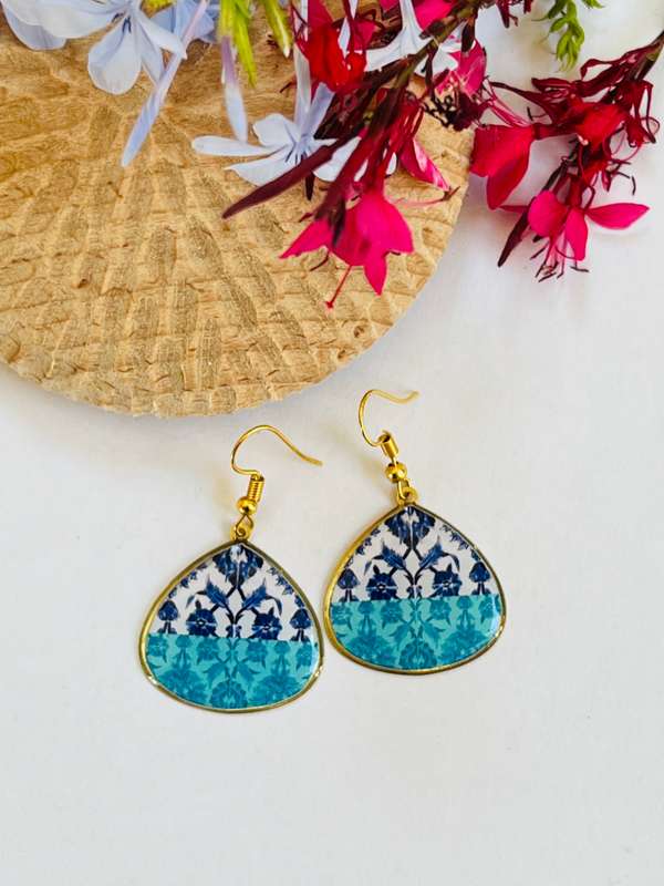 Turquoise Tile Earrings