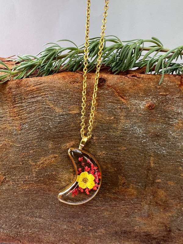 Fynbos Blast Tiny Moon Shape Resin Jewellery