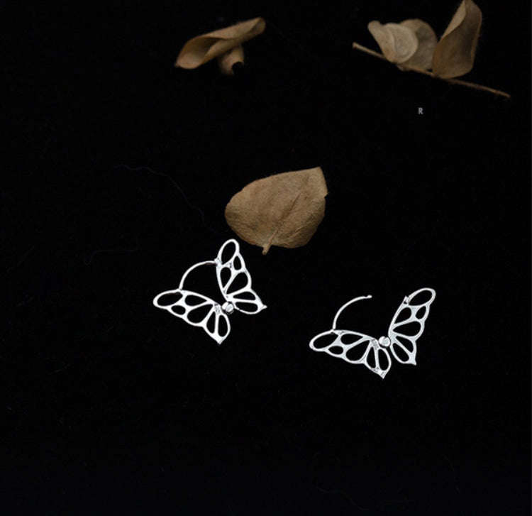 Sterling silver plated butterfly earrings