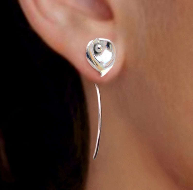 Sterling Silver Long stem Earrings