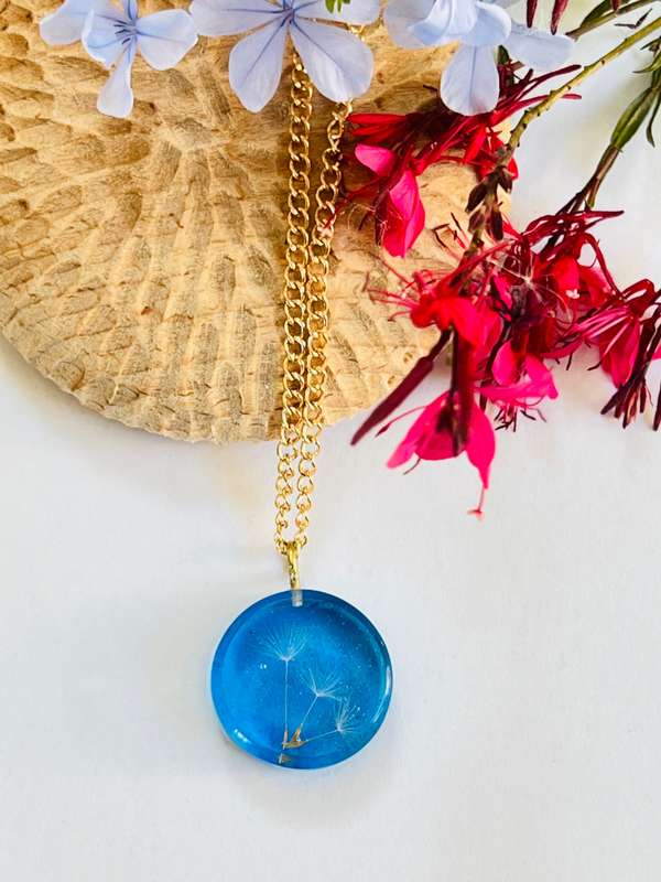 Dandelion Galaxy Round Shape Epoxy Necklace