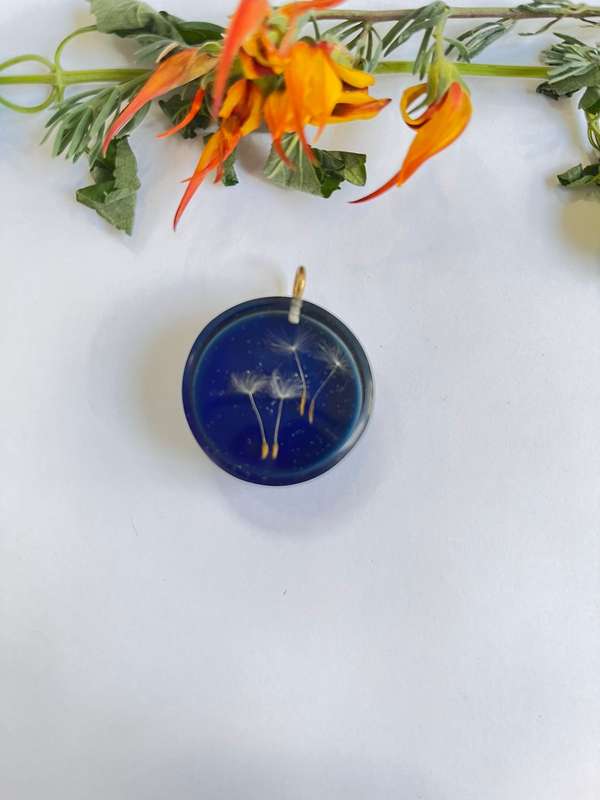 Dandelion Galaxy Round Shape Epoxy Necklace