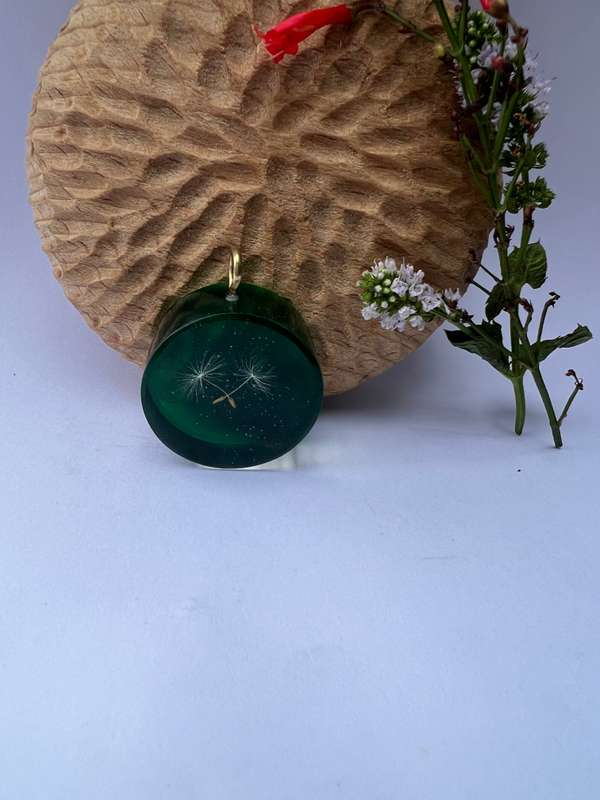 Dandelion Galaxy Round Shape Epoxy Necklace