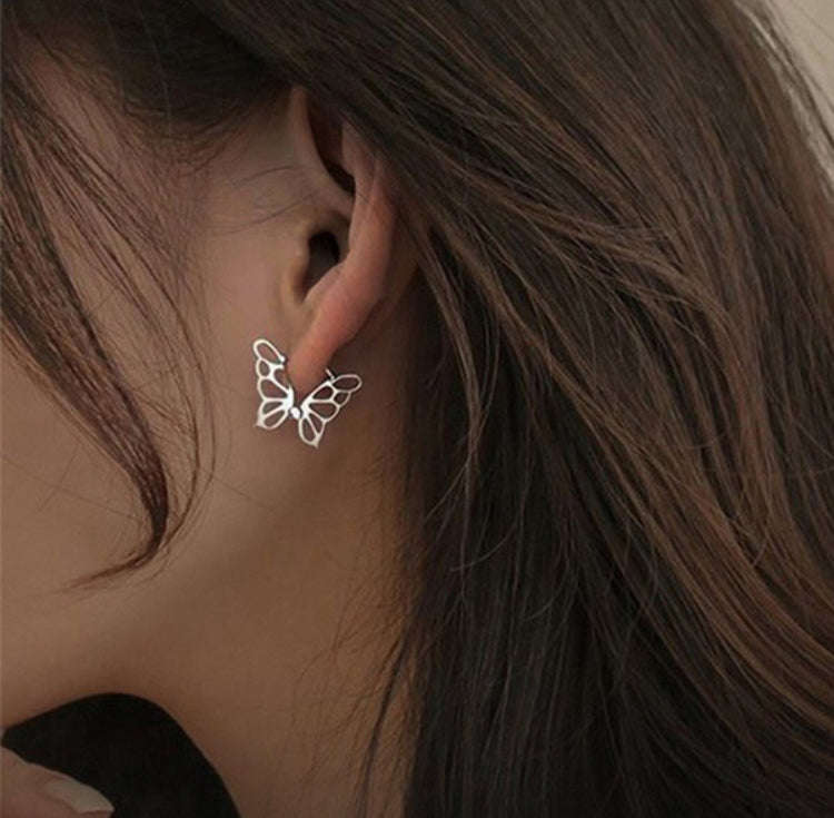 Sterling silver plated butterfly earrings