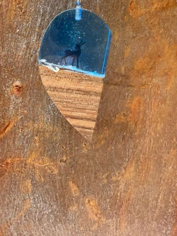 Love Deer heart shape resin and wood