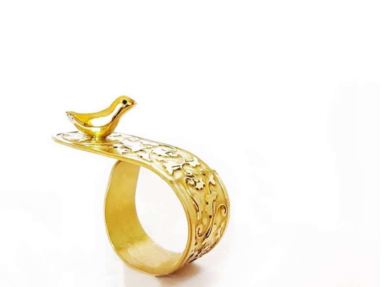 Lovebird Statement Ring