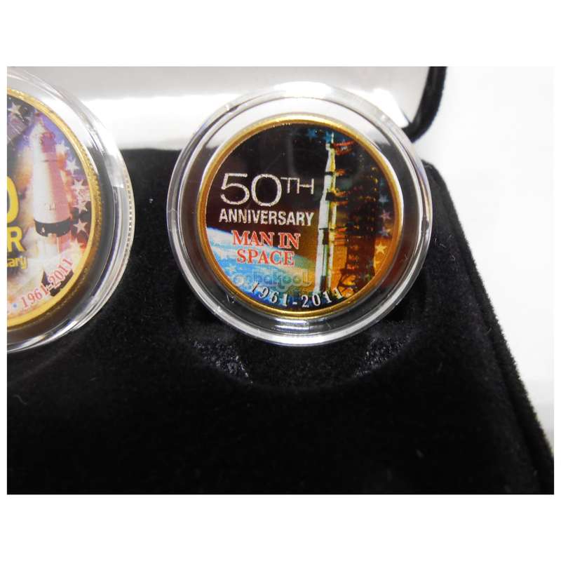 50th Anniversary Man In Space / NASA 24kt Gold Plated Coin Set / Commemorative Coins