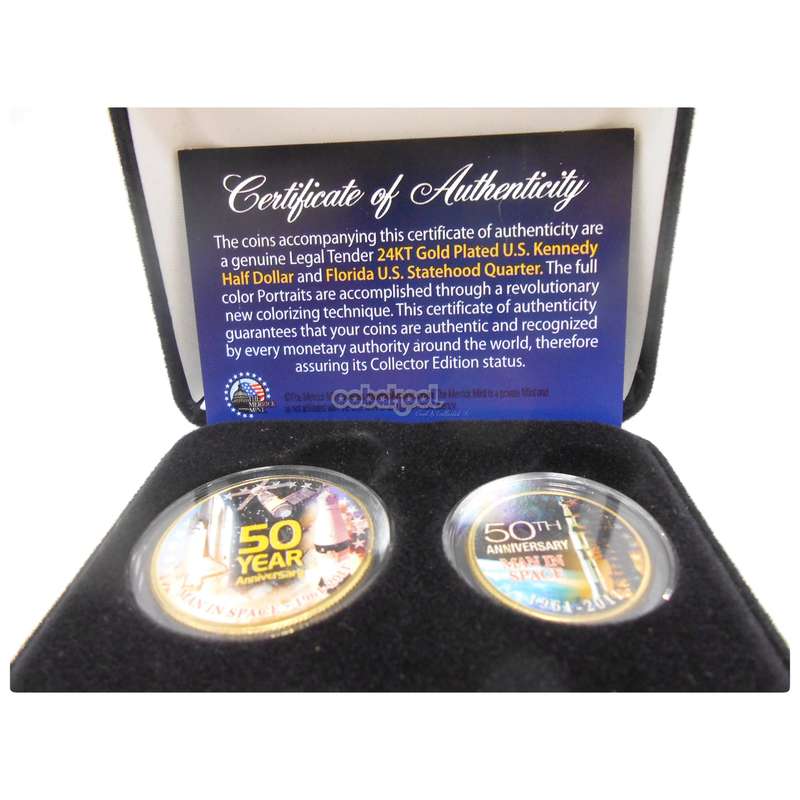 50th Anniversary Man In Space / NASA 24kt Gold Plated Coin Set / Commemorative Coins
