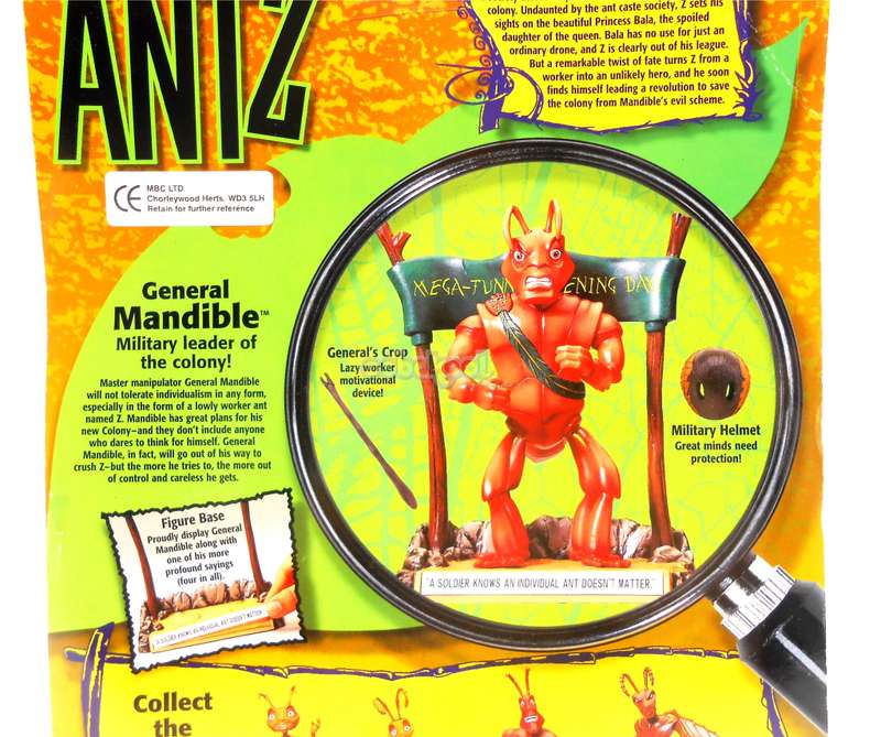 Antz / General Mandible / 1998 / Vintage 14cm Action Figure / MOC