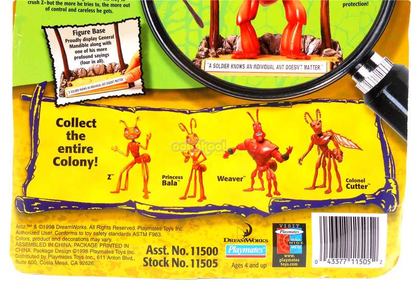 Antz / General Mandible / 1998 / Vintage 14cm Action Figure / MOC