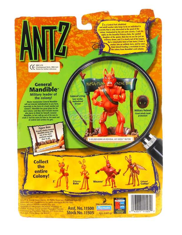 Antz / General Mandible / 1998 / Vintage 14cm Action Figure / MOC
