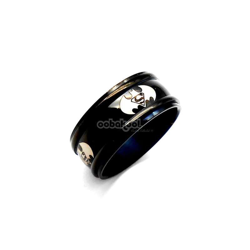 Batman vs Superman / Black / Alloy Steel Ring - Size 11